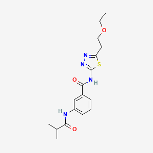 N-[5-(2-ethoxyethyl)-1,3,4-thiadiazol-2-yl]-3-[(2-methylpropanoyl)amino]benzamide