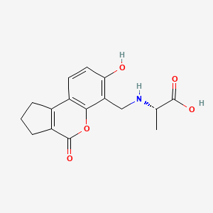 molecular formula C16H17NO5 B11167404 N-[(7-hydroxy-4-oxo-1,2,3,4-tetrahydrocyclopenta[c]chromen-6-yl)methyl]-L-alanine 