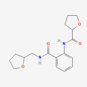 molecular formula C17H22N2O4 B11167429 N-{2-[(tetrahydrofuran-2-ylmethyl)carbamoyl]phenyl}tetrahydrofuran-2-carboxamide 