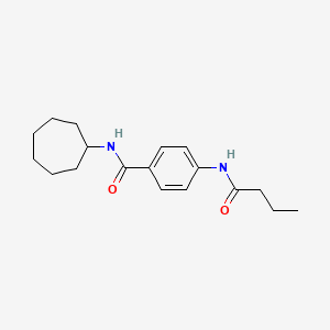 molecular formula C18H26N2O2 B11167442 4-(butanoylamino)-N-cycloheptylbenzamide 