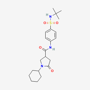 N-[4-(tert-butylsulfamoyl)phenyl]-1-cyclohexyl-5-oxopyrrolidine-3-carboxamide