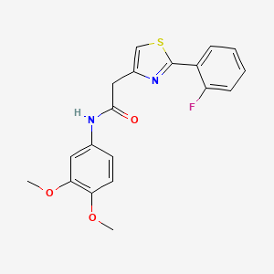 molecular formula C19H17FN2O3S B11167453 N-(3,4-dimethoxyphenyl)-2-[2-(2-fluorophenyl)-1,3-thiazol-4-yl]acetamide 