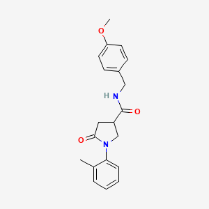 molecular formula C20H22N2O3 B11167459 N-(4-methoxybenzyl)-1-(2-methylphenyl)-5-oxopyrrolidine-3-carboxamide 