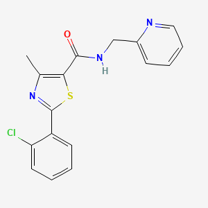 molecular formula C17H14ClN3OS B11167468 2-(2-chlorophenyl)-4-methyl-N-(pyridin-2-ylmethyl)-1,3-thiazole-5-carboxamide 