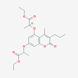 diethyl 2,2'-[(4-methyl-2-oxo-3-propyl-2H-chromene-5,7-diyl)bis(oxy)]dipropanoate