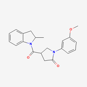 1-(3-methoxyphenyl)-4-[(2-methyl-2,3-dihydro-1H-indol-1-yl)carbonyl]pyrrolidin-2-one