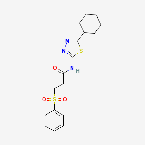 3-(benzenesulfonyl)-N-(5-cyclohexyl-1,3,4-thiadiazol-2-yl)propanamide