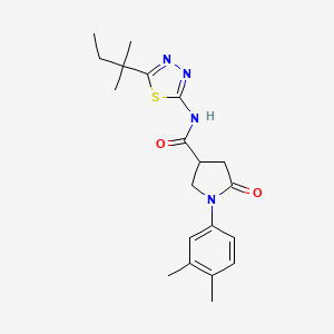 1-(3,4-dimethylphenyl)-N-[5-(2-methylbutan-2-yl)-1,3,4-thiadiazol-2-yl]-5-oxopyrrolidine-3-carboxamide