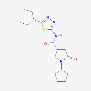 1-cyclopentyl-5-oxo-N-[5-(pentan-3-yl)-1,3,4-thiadiazol-2-yl]pyrrolidine-3-carboxamide