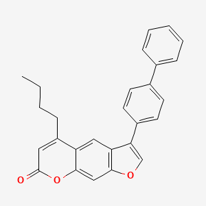 molecular formula C27H22O3 B11167586 3-(4-biphenylyl)-5-butyl-7H-furo[3,2-g]chromen-7-one 