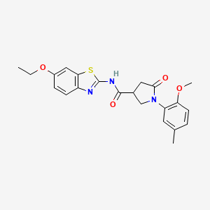 N-(6-ethoxy-1,3-benzothiazol-2-yl)-1-(2-methoxy-5-methylphenyl)-5-oxopyrrolidine-3-carboxamide