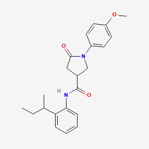 molecular formula C22H26N2O3 B11167601 N-[2-(butan-2-yl)phenyl]-1-(4-methoxyphenyl)-5-oxopyrrolidine-3-carboxamide 