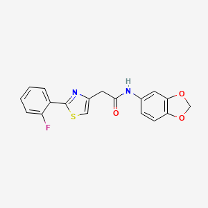 N-(1,3-benzodioxol-5-yl)-2-[2-(2-fluorophenyl)-1,3-thiazol-4-yl]acetamide