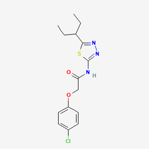 molecular formula C15H18ClN3O2S B11167626 2-(4-chlorophenoxy)-N-[5-(pentan-3-yl)-1,3,4-thiadiazol-2-yl]acetamide 