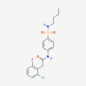 molecular formula C18H20ClFN2O3S B11167631 N-[4-(butylsulfamoyl)phenyl]-2-(2-chloro-6-fluorophenyl)acetamide 