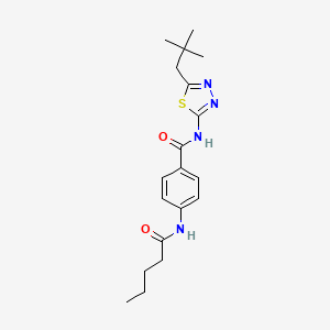 N-[5-(2,2-dimethylpropyl)-1,3,4-thiadiazol-2-yl]-4-(pentanoylamino)benzamide