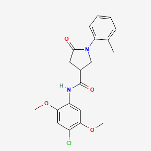 N-(4-chloro-2,5-dimethoxyphenyl)-1-(2-methylphenyl)-5-oxopyrrolidine-3-carboxamide