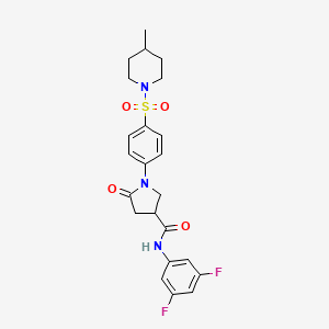 N-(3,5-difluorophenyl)-1-{4-[(4-methylpiperidin-1-yl)sulfonyl]phenyl}-5-oxopyrrolidine-3-carboxamide