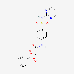 2-(benzenesulfonyl)-N-[4-(pyrimidin-2-ylsulfamoyl)phenyl]acetamide