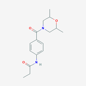 N-[4-(2,6-dimethylmorpholine-4-carbonyl)phenyl]propanamide