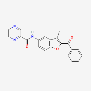 N~2~-(2-benzoyl-3-methyl-1-benzofuran-5-yl)-2-pyrazinecarboxamide