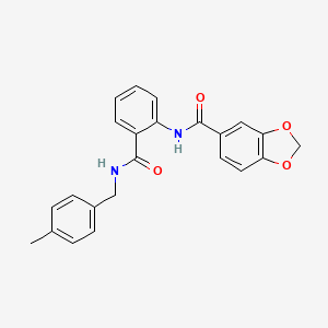 molecular formula C23H20N2O4 B11167735 N-{2-[(4-methylbenzyl)carbamoyl]phenyl}-1,3-benzodioxole-5-carboxamide 