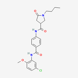 1-butyl-N-{4-[(5-chloro-2-methoxyphenyl)carbamoyl]phenyl}-5-oxopyrrolidine-3-carboxamide