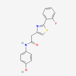 2-[2-(2-fluorophenyl)-1,3-thiazol-4-yl]-N-(4-hydroxyphenyl)acetamide