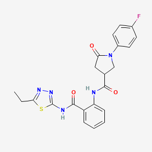 N-{2-[(5-ethyl-1,3,4-thiadiazol-2-yl)carbamoyl]phenyl}-1-(4-fluorophenyl)-5-oxopyrrolidine-3-carboxamide