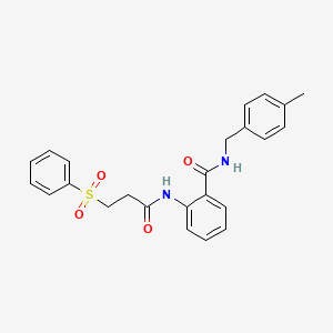 N-(4-methylbenzyl)-2-{[3-(phenylsulfonyl)propanoyl]amino}benzamide