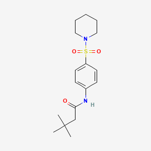 3,3-dimethyl-N-[4-(piperidin-1-ylsulfonyl)phenyl]butanamide