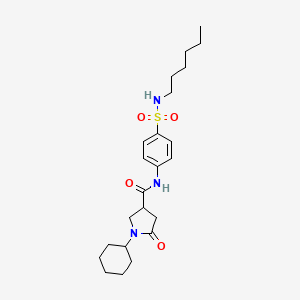 1-cyclohexyl-N-[4-(hexylsulfamoyl)phenyl]-5-oxopyrrolidine-3-carboxamide