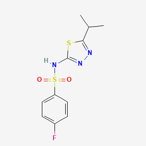 4-fluoro-N-[5-(propan-2-yl)-1,3,4-thiadiazol-2-yl]benzenesulfonamide