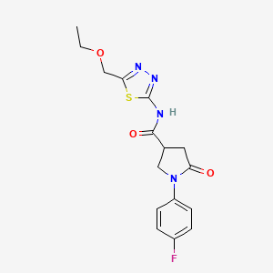 N-[5-(ethoxymethyl)-1,3,4-thiadiazol-2-yl]-1-(4-fluorophenyl)-5-oxopyrrolidine-3-carboxamide