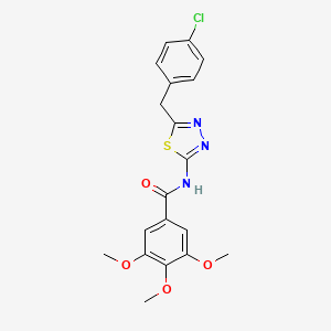 molecular formula C19H18ClN3O4S B11167848 N-[5-(4-chlorobenzyl)-1,3,4-thiadiazol-2-yl]-3,4,5-trimethoxybenzamide 