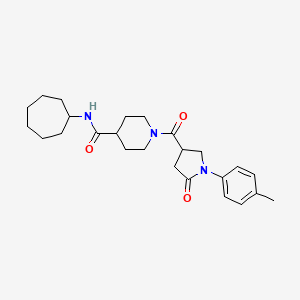 N-cycloheptyl-1-[1-(4-methylphenyl)-5-oxopyrrolidine-3-carbonyl]piperidine-4-carboxamide