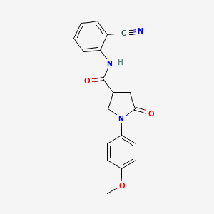 molecular formula C19H17N3O3 B11167870 N-(2-cyanophenyl)-1-(4-methoxyphenyl)-5-oxopyrrolidine-3-carboxamide 