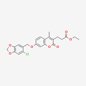 ethyl 3-{7-[(6-chloro-1,3-benzodioxol-5-yl)methoxy]-4-methyl-2-oxo-2H-chromen-3-yl}propanoate