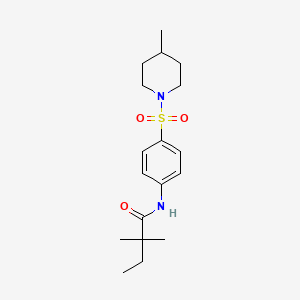 2,2-dimethyl-N-{4-[(4-methylpiperidin-1-yl)sulfonyl]phenyl}butanamide