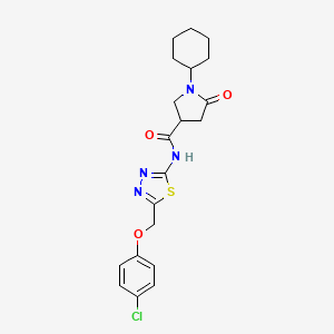 N-{5-[(4-chlorophenoxy)methyl]-1,3,4-thiadiazol-2-yl}-1-cyclohexyl-5-oxopyrrolidine-3-carboxamide