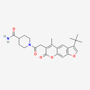 1-[(3-tert-butyl-5-methyl-7-oxo-7H-furo[3,2-g]chromen-6-yl)acetyl]piperidine-4-carboxamide