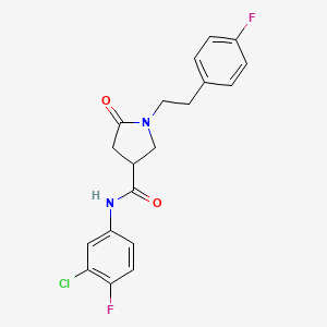 molecular formula C19H17ClF2N2O2 B11168038 N-(3-chloro-4-fluorophenyl)-1-[2-(4-fluorophenyl)ethyl]-5-oxopyrrolidine-3-carboxamide 