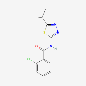 molecular formula C12H12ClN3OS B11168056 2-chloro-N-[5-(propan-2-yl)-1,3,4-thiadiazol-2-yl]benzamide 