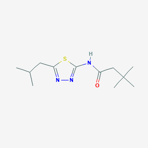 molecular formula C12H21N3OS B11168061 3,3-dimethyl-N-[5-(2-methylpropyl)-1,3,4-thiadiazol-2-yl]butanamide 