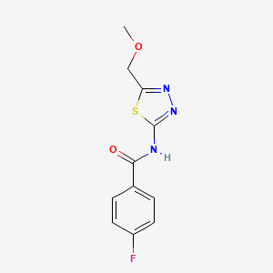 4-fluoro-N-[5-(methoxymethyl)-1,3,4-thiadiazol-2-yl]benzamide