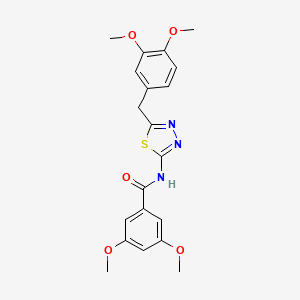 molecular formula C20H21N3O5S B11168119 N-[5-(3,4-dimethoxybenzyl)-1,3,4-thiadiazol-2-yl]-3,5-dimethoxybenzamide 