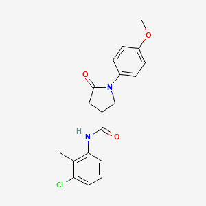 molecular formula C19H19ClN2O3 B11168125 N-(3-chloro-2-methylphenyl)-1-(4-methoxyphenyl)-5-oxopyrrolidine-3-carboxamide 