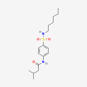 molecular formula C17H28N2O3S B11168147 N-[4-(hexylsulfamoyl)phenyl]-3-methylbutanamide 