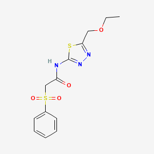 2-(benzenesulfonyl)-N-[5-(ethoxymethyl)-1,3,4-thiadiazol-2-yl]acetamide