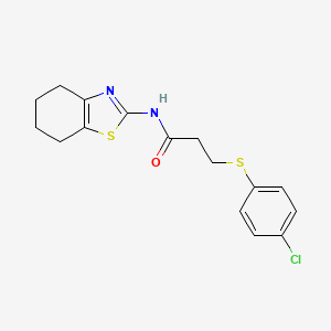 3-[(4-chlorophenyl)sulfanyl]-N-(4,5,6,7-tetrahydro-1,3-benzothiazol-2-yl)propanamide